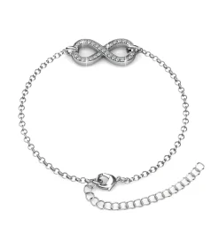 MYC-Paris Infinity Eight armband - Oostenrijks kristal van zeer hoge kwaliteit silver/white Discount