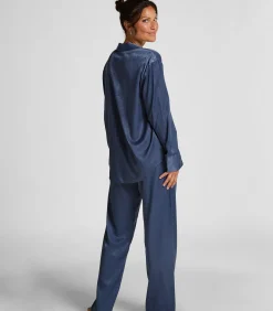 Hunkemöller Jacket lange mouwen Satijn Ayla blue