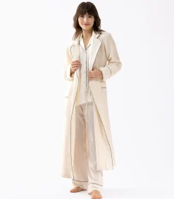 LE CHAT Jacquard badjas van microfleece en viscose GABRIELLE 660 white Clearance