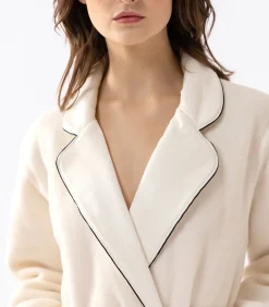 LE CHAT Jacquard badjas van microfleece en viscose GABRIELLE 660 white Clearance