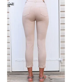 BLEU D'AZUR JAZZ - 7/8 KATOEN STRETCH ZANDKLEURIGE JEANS beige Best