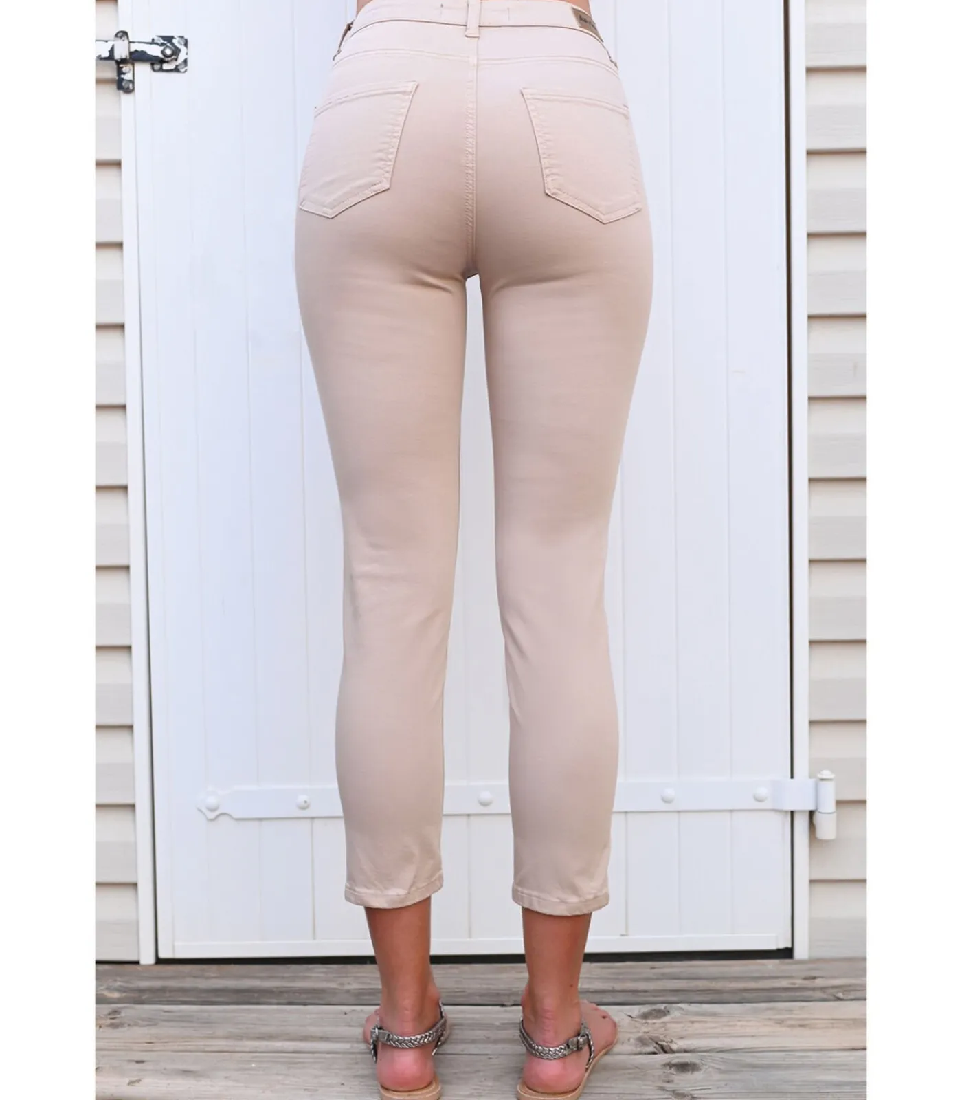 BLEU D'AZUR JAZZ - 7/8 KATOEN STRETCH ZANDKLEURIGE JEANS beige Best