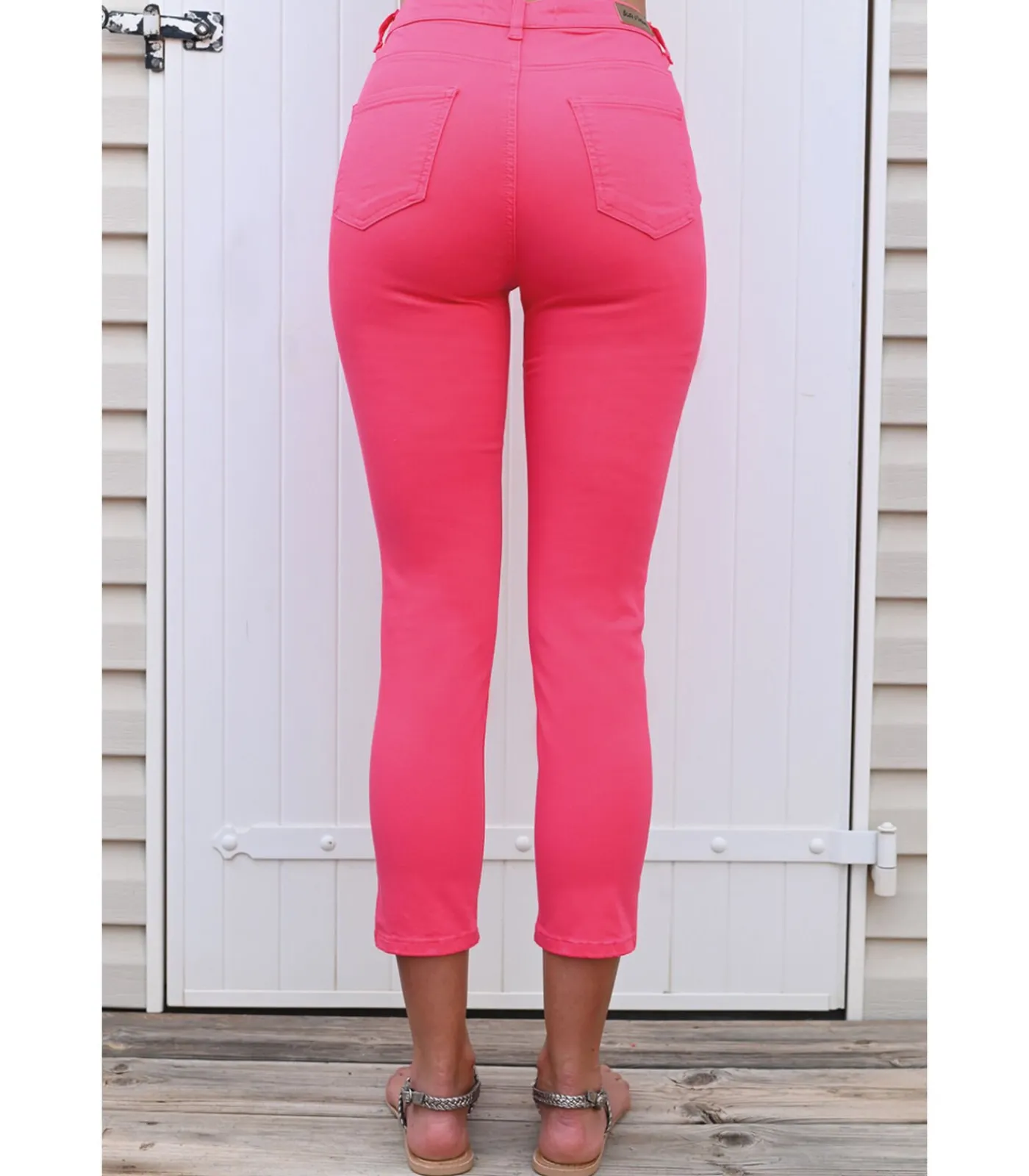 BLEU D'AZUR JAZZ - 7/8 STRETCH KATOENEN WATERMELOEN JEANS pink Discount