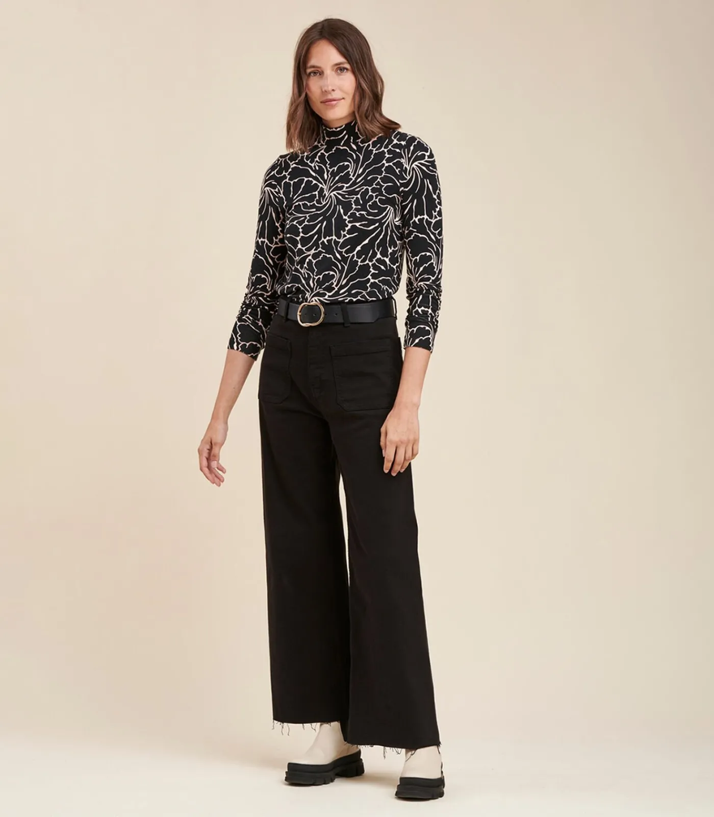 La Fée Maraboutée Jean Flare in biologisch katoen black New