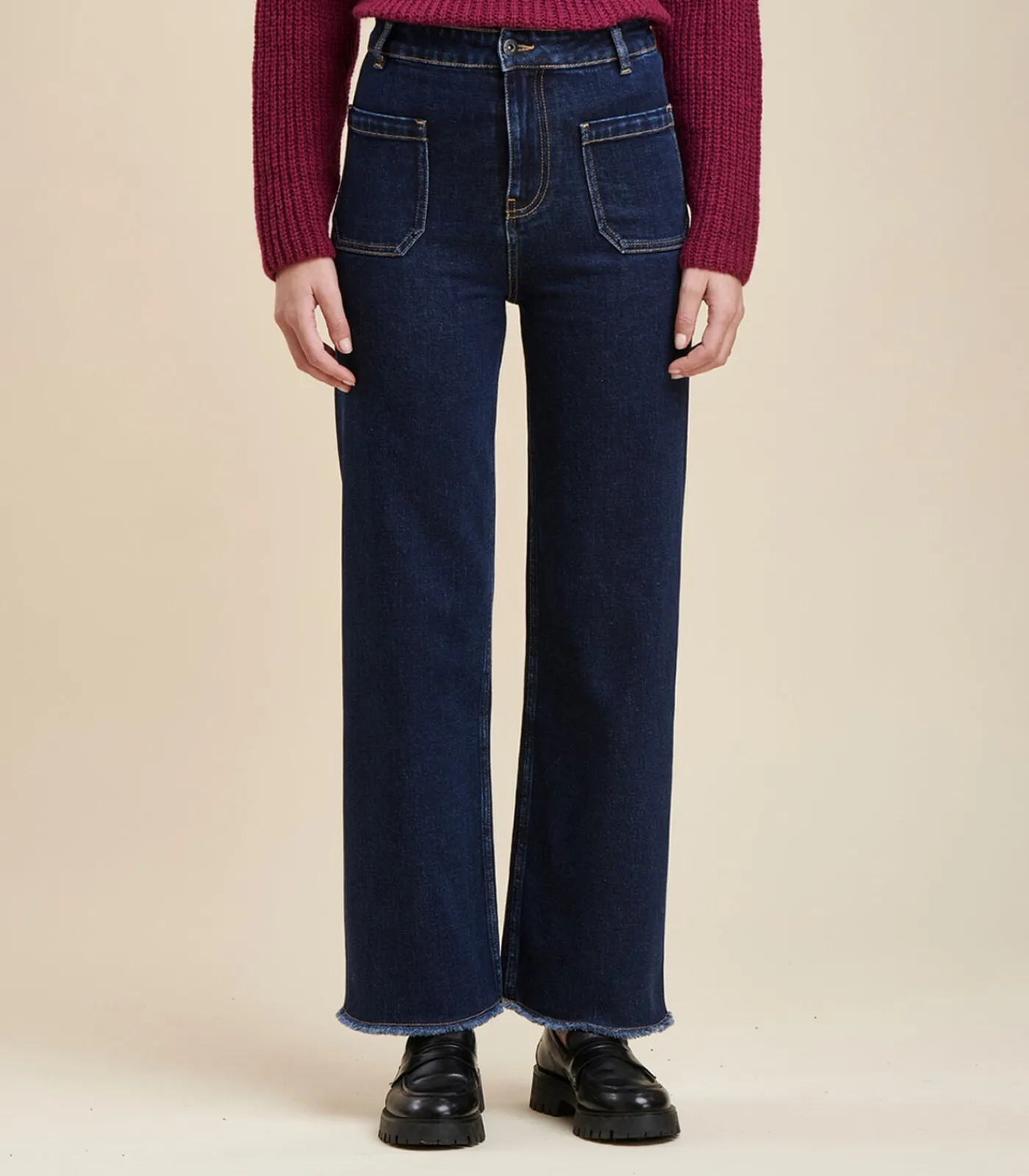 La Fée Maraboutée Jean Flare in biologisch katoen blueJeans New