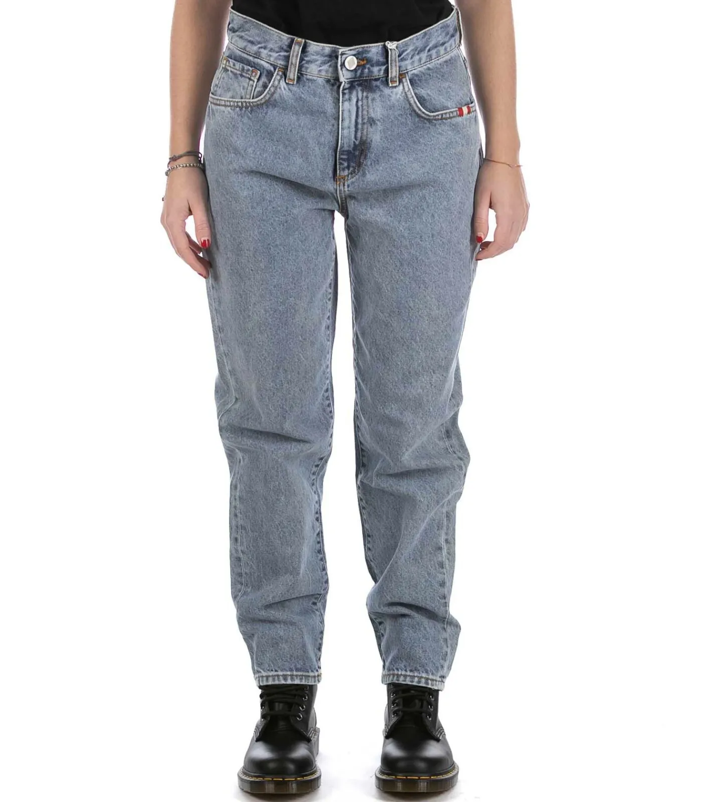 AMISH Jeans Lizzie Denim Real Stone Azzurro lightBlue New