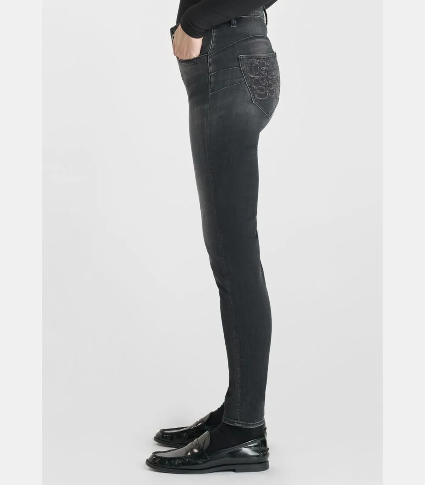 Le Temps des Cerises Jeans push-up slim hoge taille PULP, 7/8 black