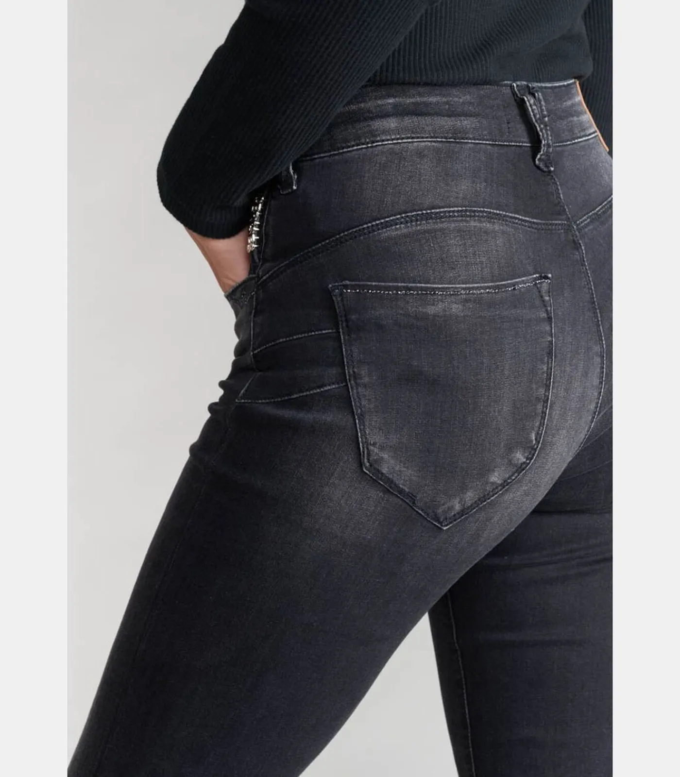 Le Temps des Cerises Jeans push-up slim hoge taille PULP, 7/8 black Clearance