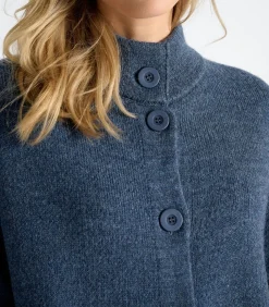 Marie Méro Jeanskleurige cape met knoopsluiting blueJeans Outlet