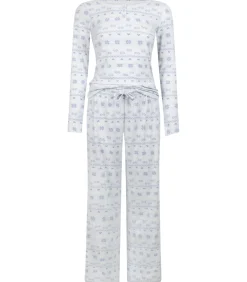 Hunkemöller Jersey pyjamaset Fairisle blue Outlet