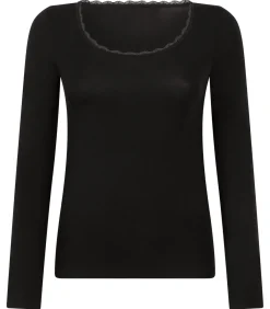 Hunkemöller Jersey pyjamatop met lange mouwen black New