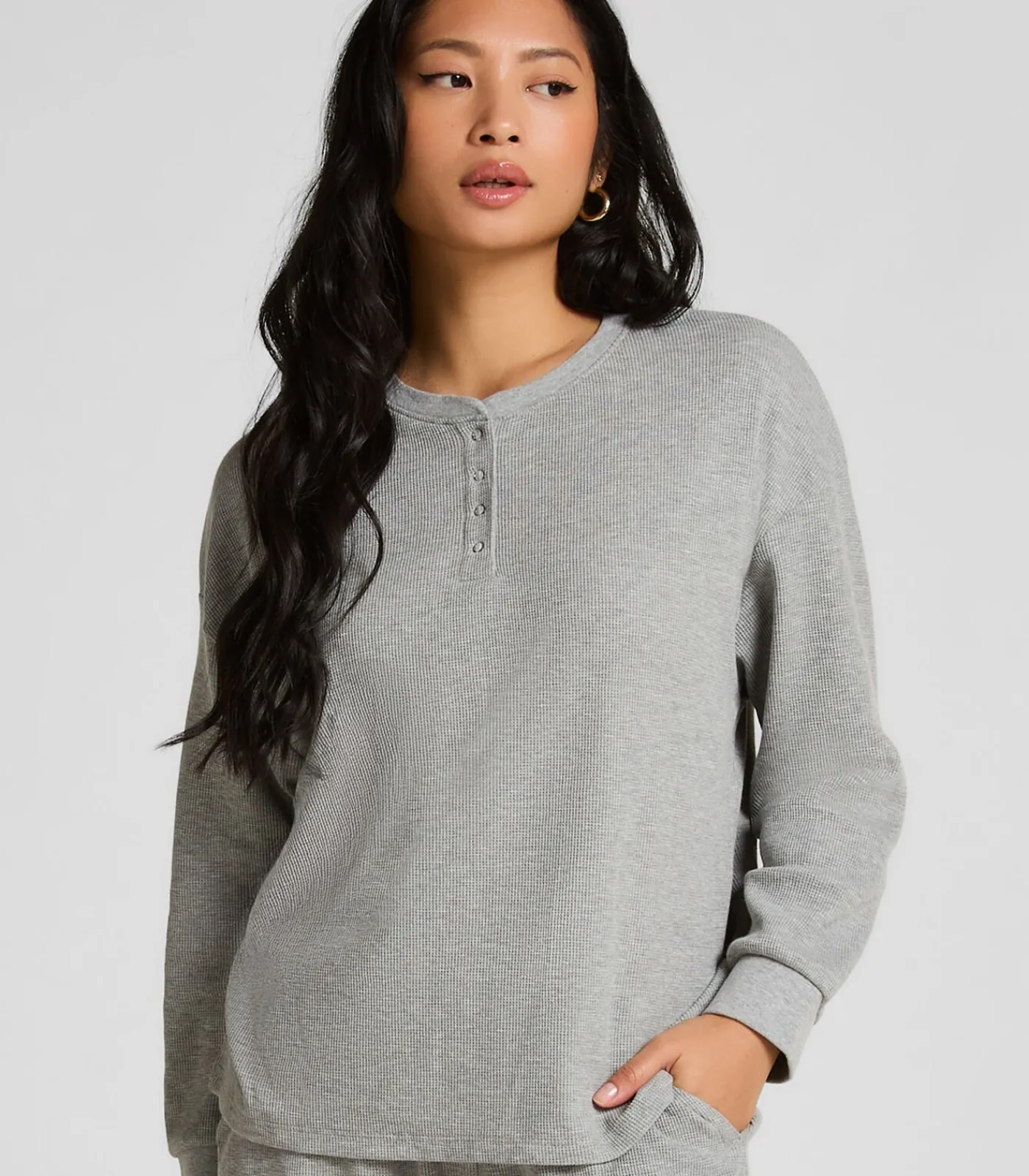 Hunkemöller Joggingbroek van wafelstof gray Discount