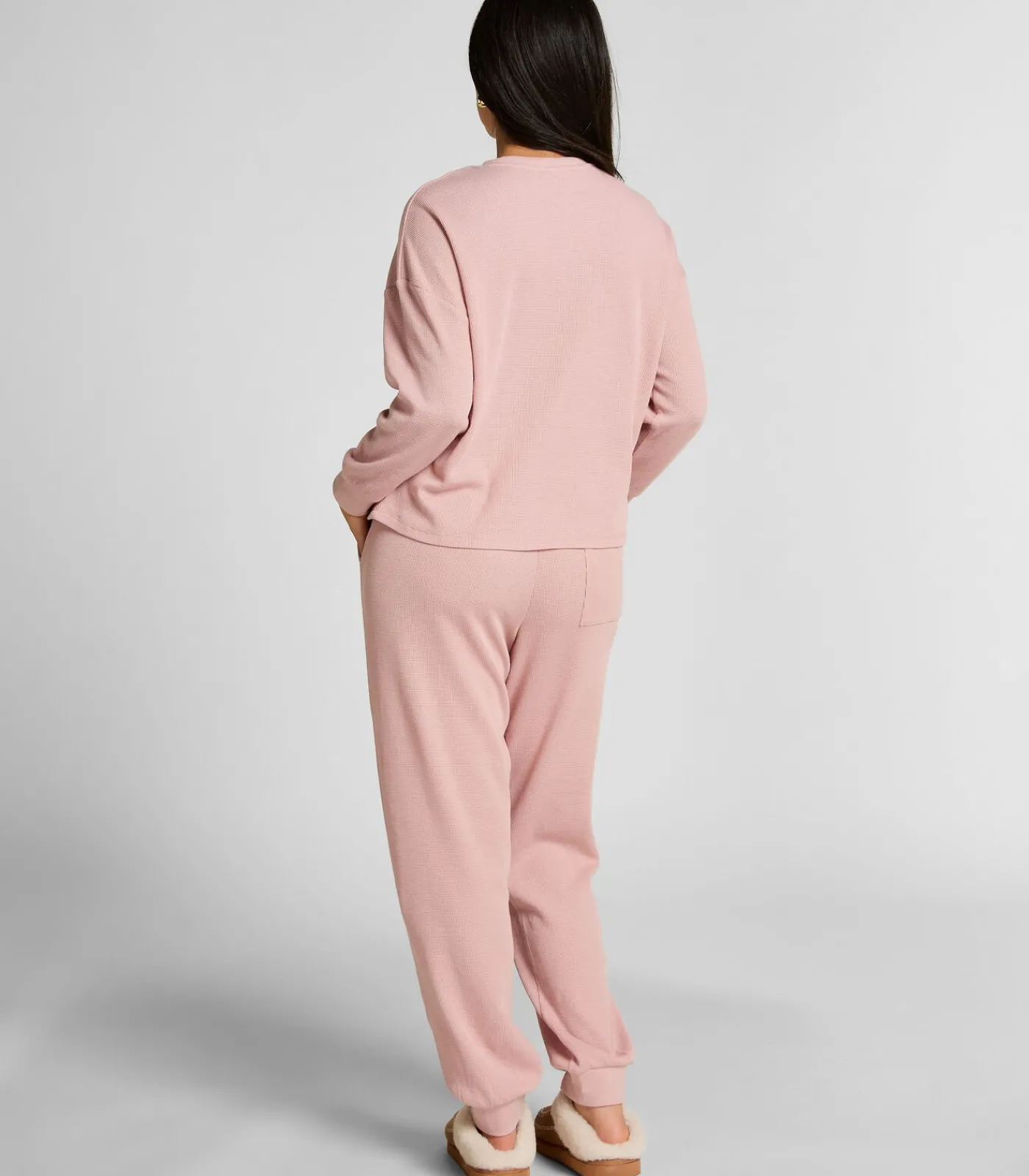 Hunkemöller Joggingbroek van wafelstof pink New