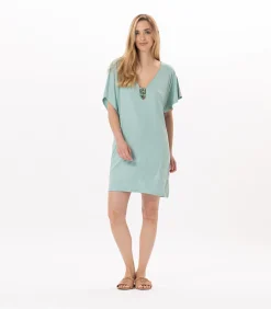 LE CHAT Kaftan in viscose RAMATUELLE 940 green Clearance