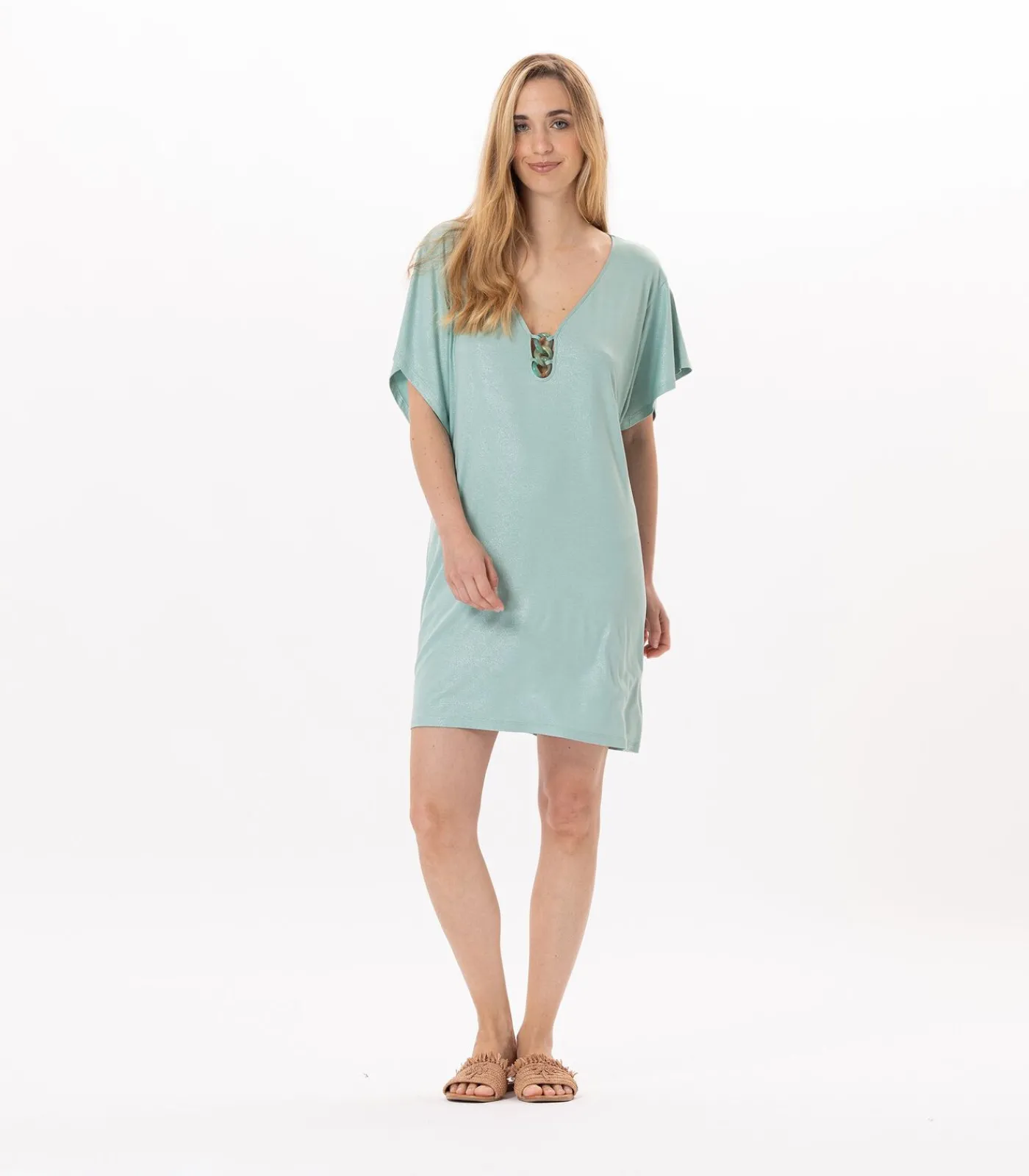 LE CHAT Kaftan in viscose RAMATUELLE 940 green Clearance