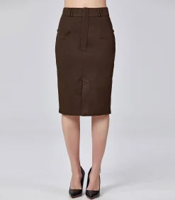 Smart & Joy Katoenen kokerrok brown Sale