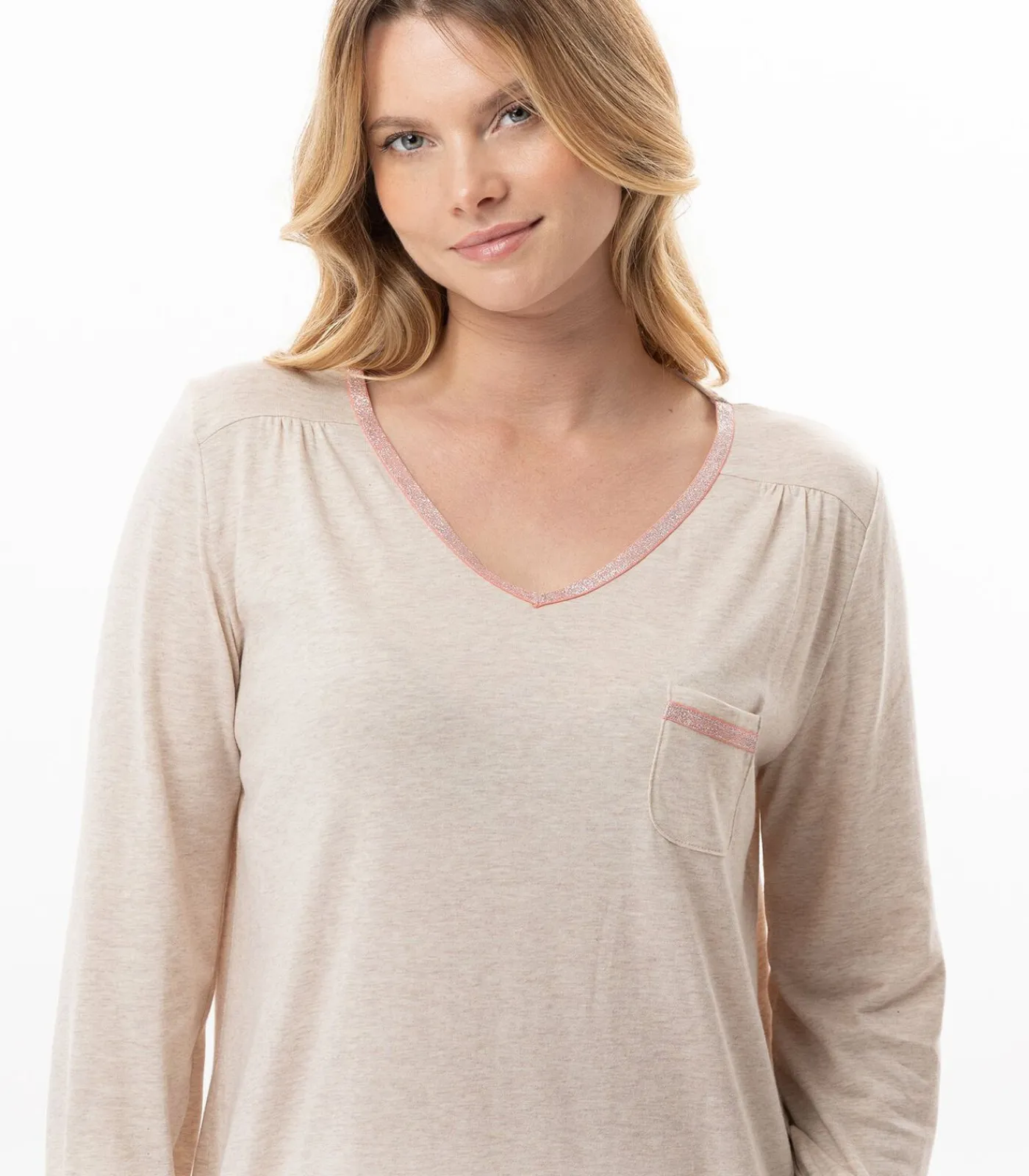 LE CHAT Katoenen modal nachthemd KELLY 121 beige Best