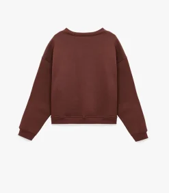 Koton Katoenen Sweatshirt Met Kattenborduursel Lang Ronde Hals brown Sale