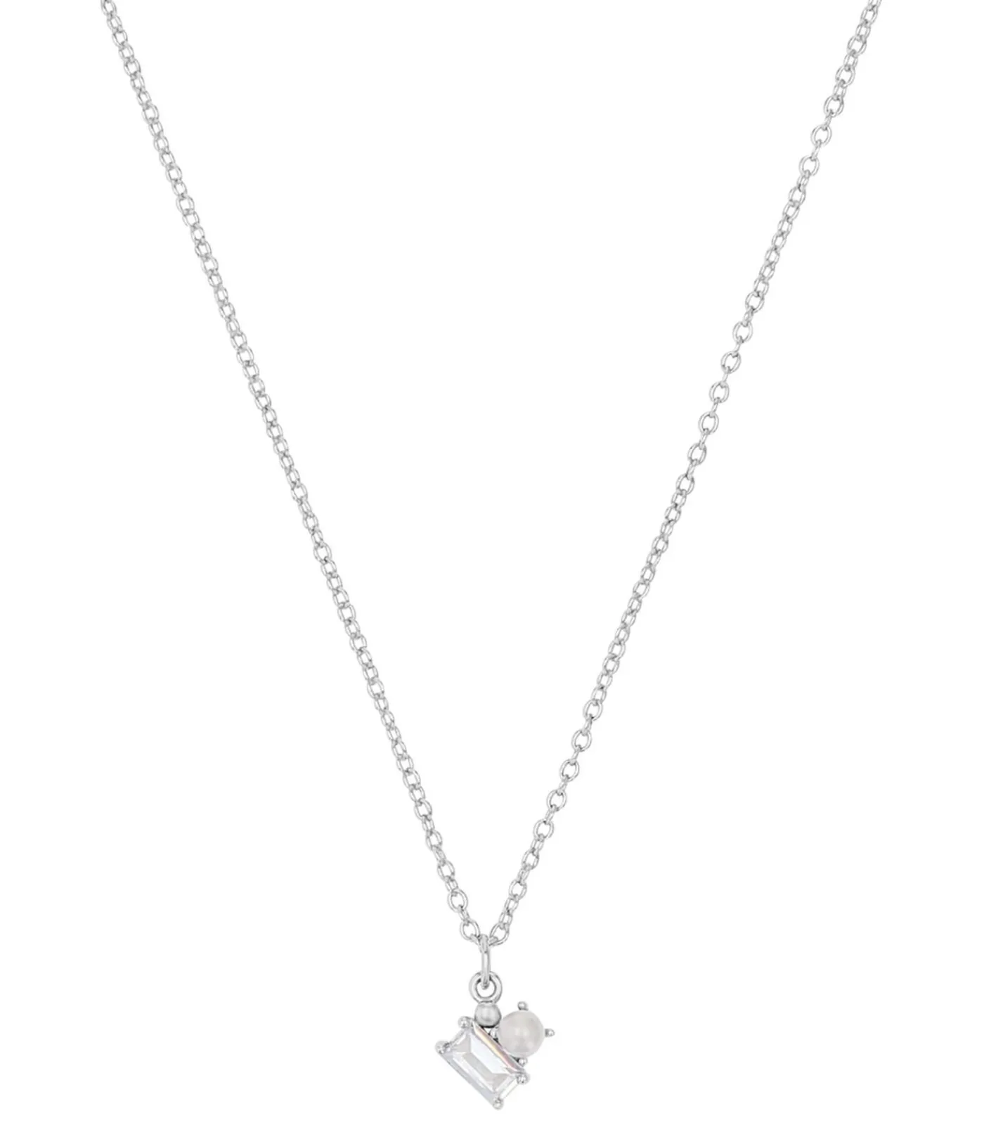 s.Oliver Ketting met hanger voor dames, 925 Sterling zilver, zirkonia synth., schelp parel silver Clearance
