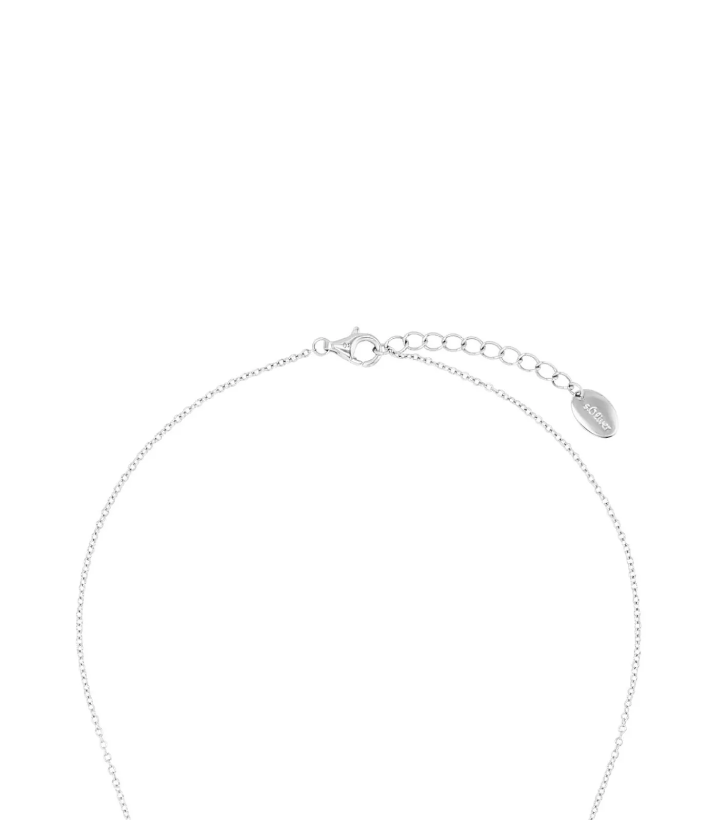 s.Oliver Ketting met hanger voor dames, 925 Sterling zilver, zirkonia synth., schelp parel silver Clearance