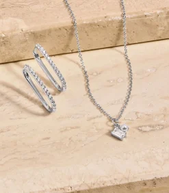 s.Oliver Ketting met hanger voor dames, 925 Sterling zilver, zirkonia synth., schelp parel silver Clearance