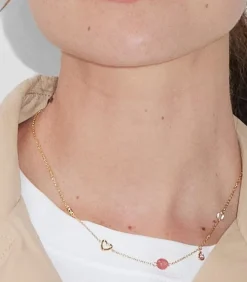 s.Oliver Ketting met hanger voor dames, 925 sterling zilver, zirkonia synth., chalcedoon | hartje gold