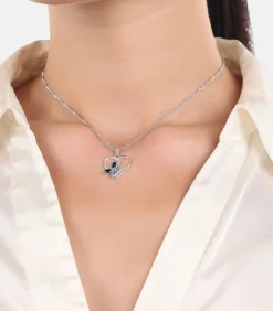Amor Ketting met hanger voor dames, 925 Sterling zilver, zirkonia synth. | Hart silver