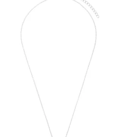 NOELANI Ketting met hanger voor dames, 925 sterling zilver, synthetische edelsteen, gekweekte zoetwaterparel silver