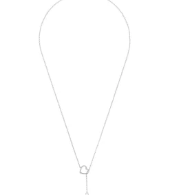 Amor Ketting met hanger voor dames, 925 sterling zilver, gekweekte zoetwaterparel | hartje silver Hot