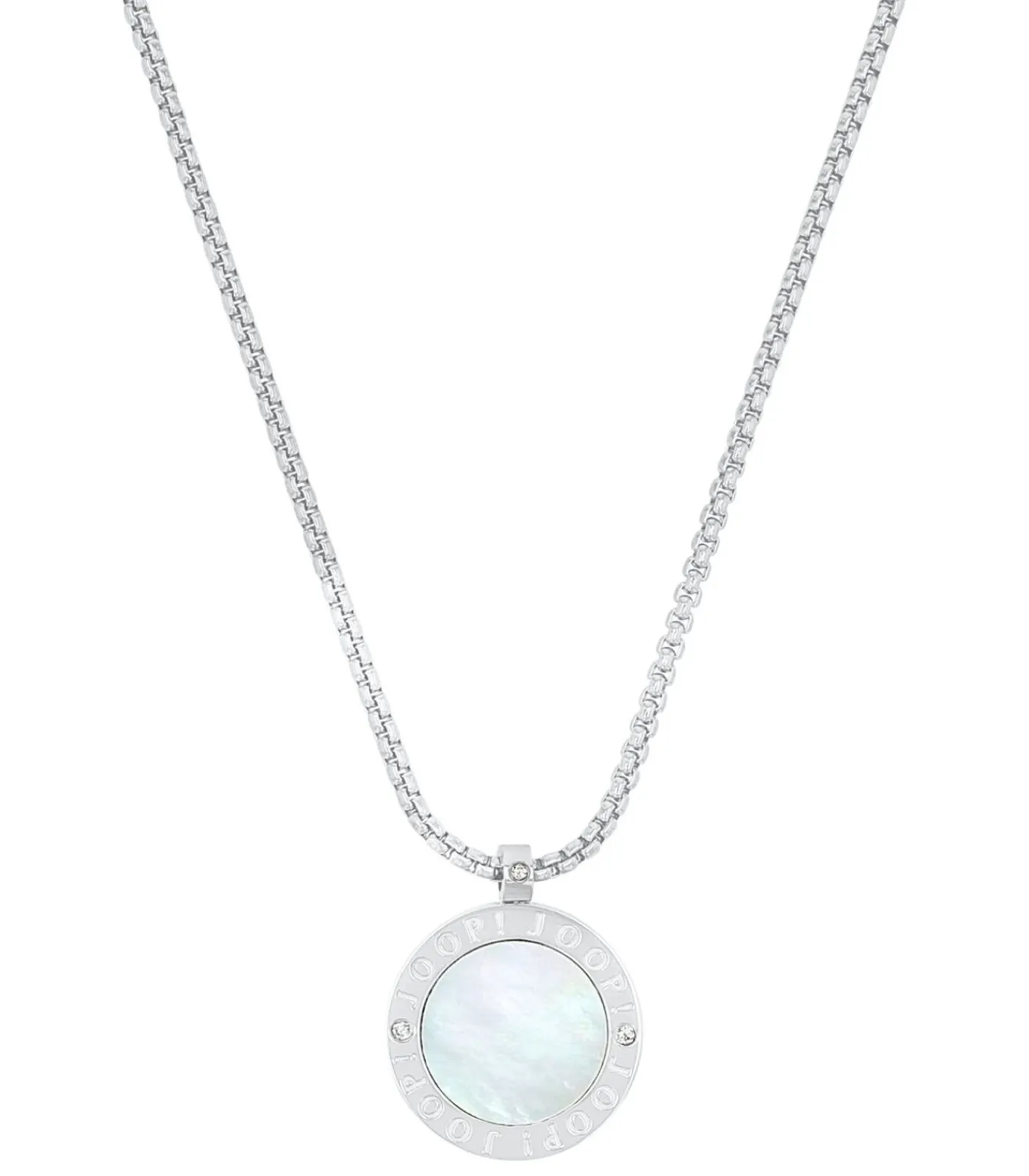 JOOP! Ketting met hanger voor dames, roestvrij staal, zirkonia synth. silver New