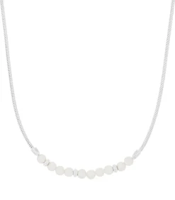 s.Oliver Ketting met hanger voor dames, 925 sterling zilver, synthetische edelsteen, zilveren kralen silver Sale