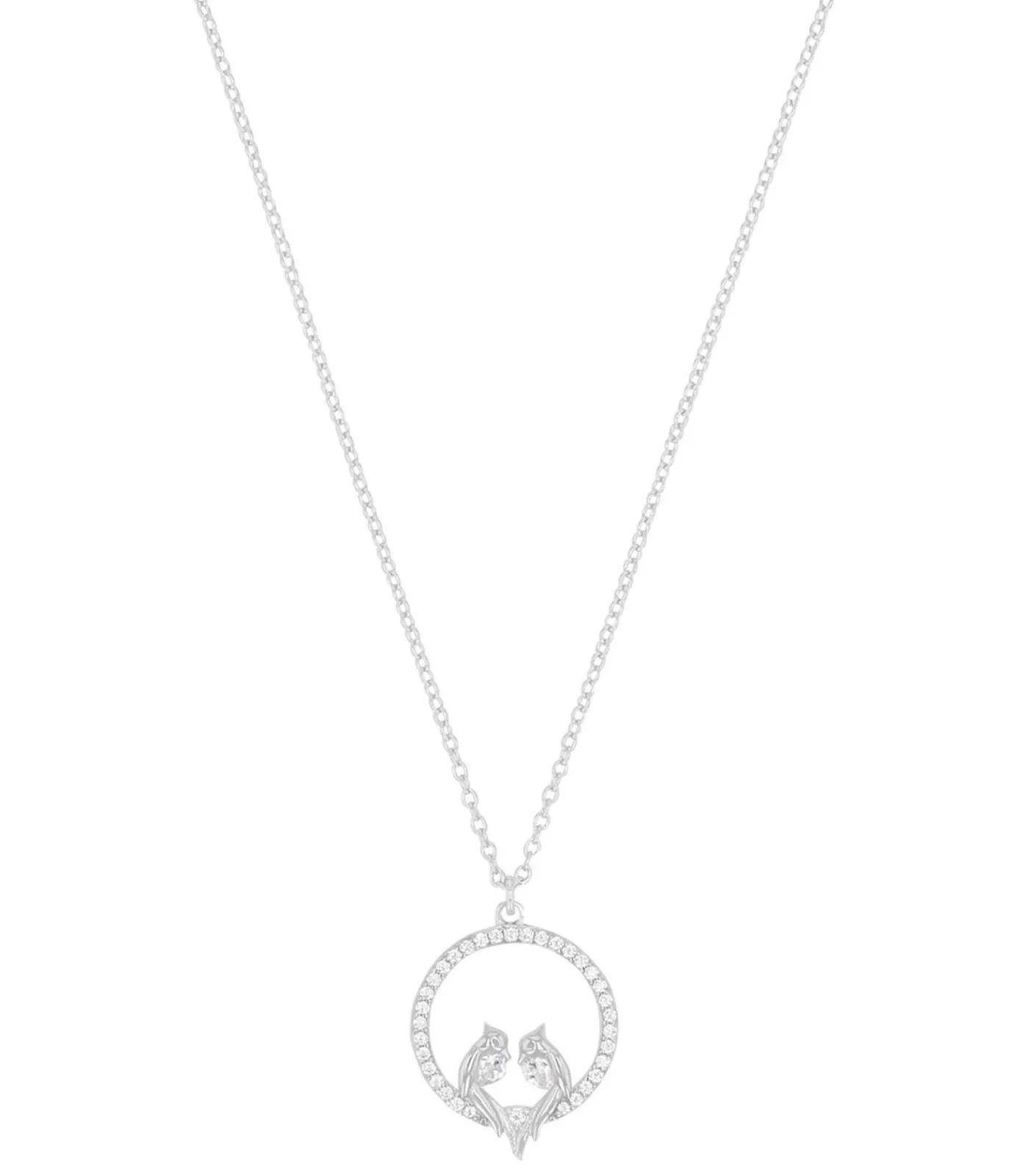 Amor Ketting met hanger voor dames, 925 Sterling zilver, zirkonia synth. | vogel silver Clearance