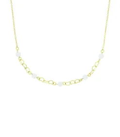 Amor Ketting met hanger voor dames, roestvrij staal, glaskraal | hartje gold Discount