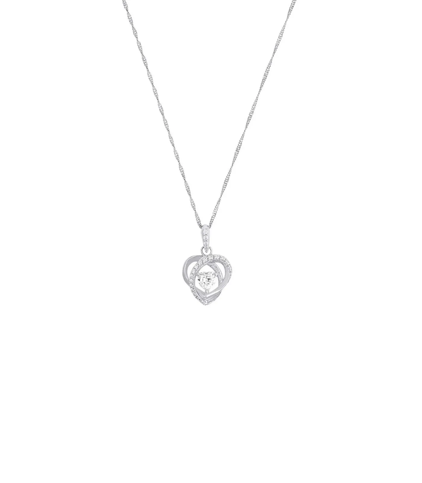 Amor Ketting met hanger voor dames, 925 Sterling zilver, zirkonia synth. | Hart silver New