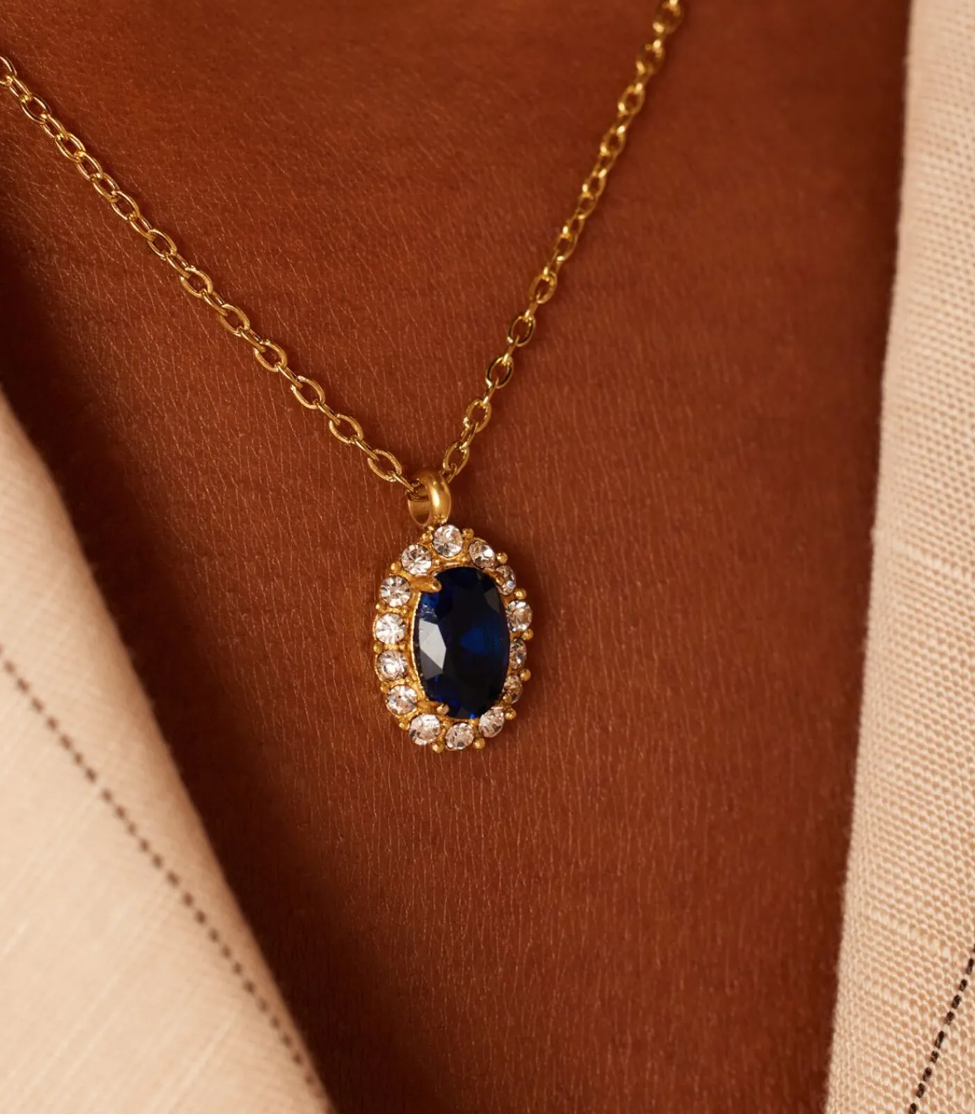Lucardi Ketting Staal blue Clearance