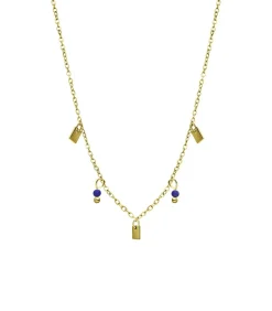 Lucardi Ketting Staal 45 cm blue/gold Online