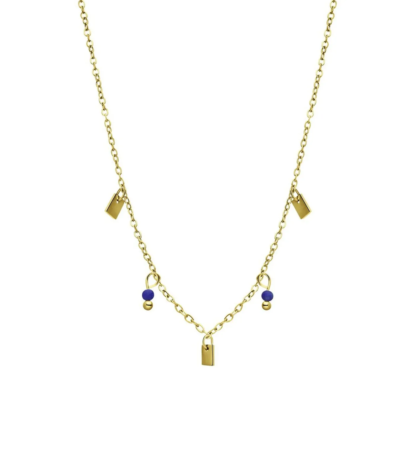 Lucardi Ketting Staal 45 cm blue/gold Online
