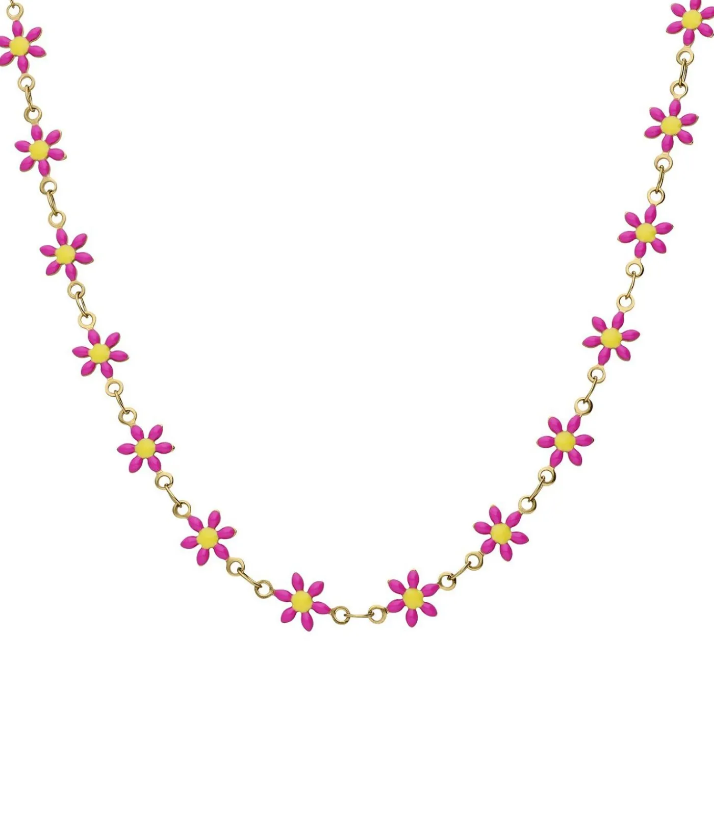 Lucardi Ketting Staal 40 cm pink Hot