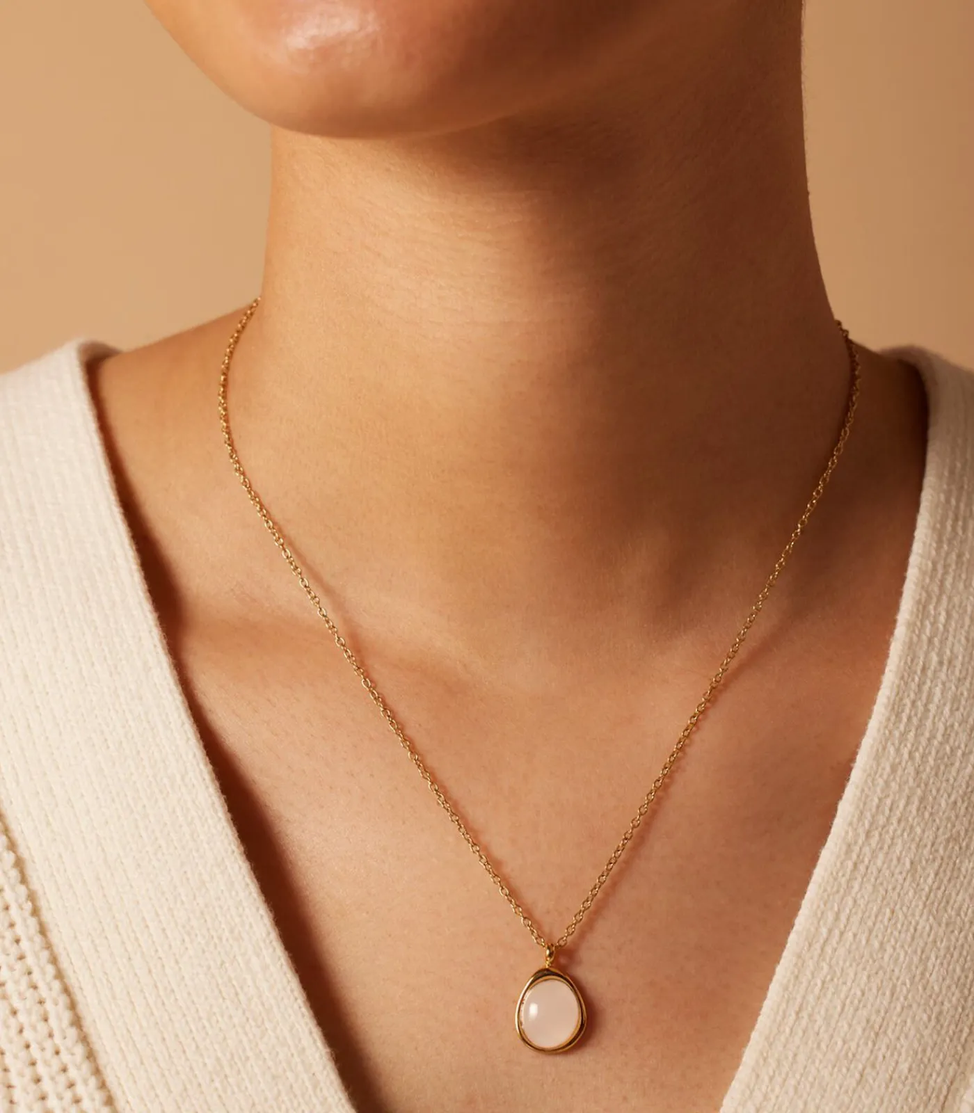 Lucardi Ketting Staal 47 cm - Goudkleurig pink Hot