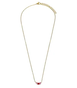 Lucardi Ketting Staal 47 cm - Goudkleurig pink Hot