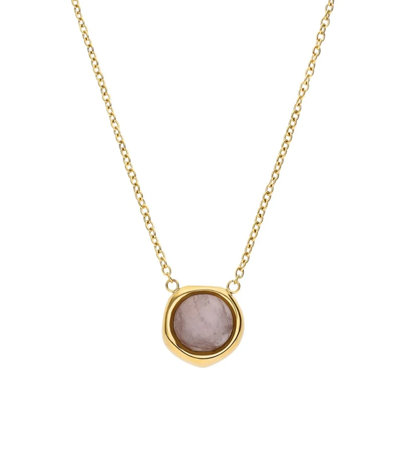 Lucardi Ketting Staal 47 cm - Goudkleurig pink Outlet