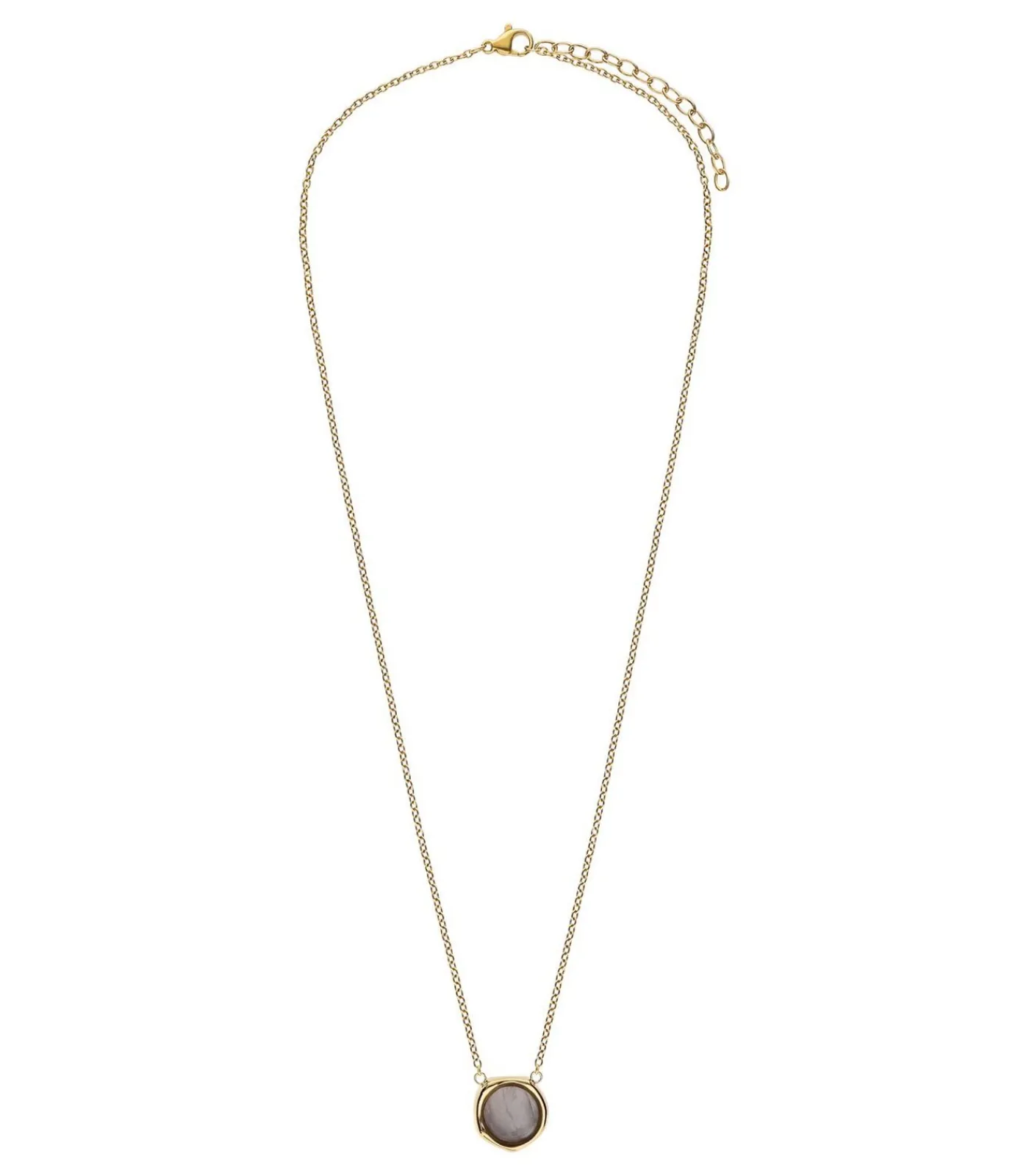 Lucardi Ketting Staal 47 cm - Goudkleurig pink Outlet