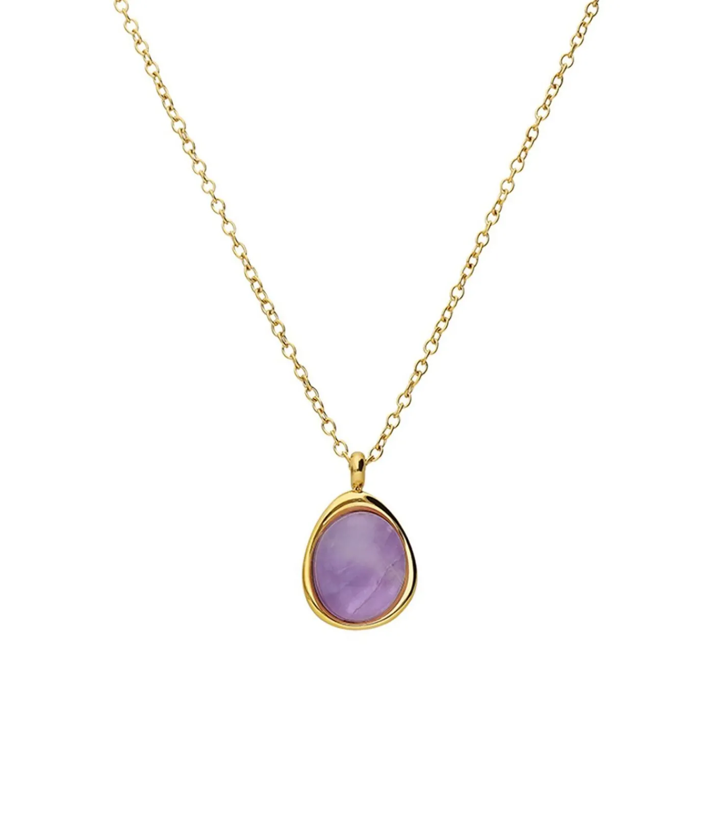 Lucardi Ketting Staal 47 cm - Goudkleurig purple Sale