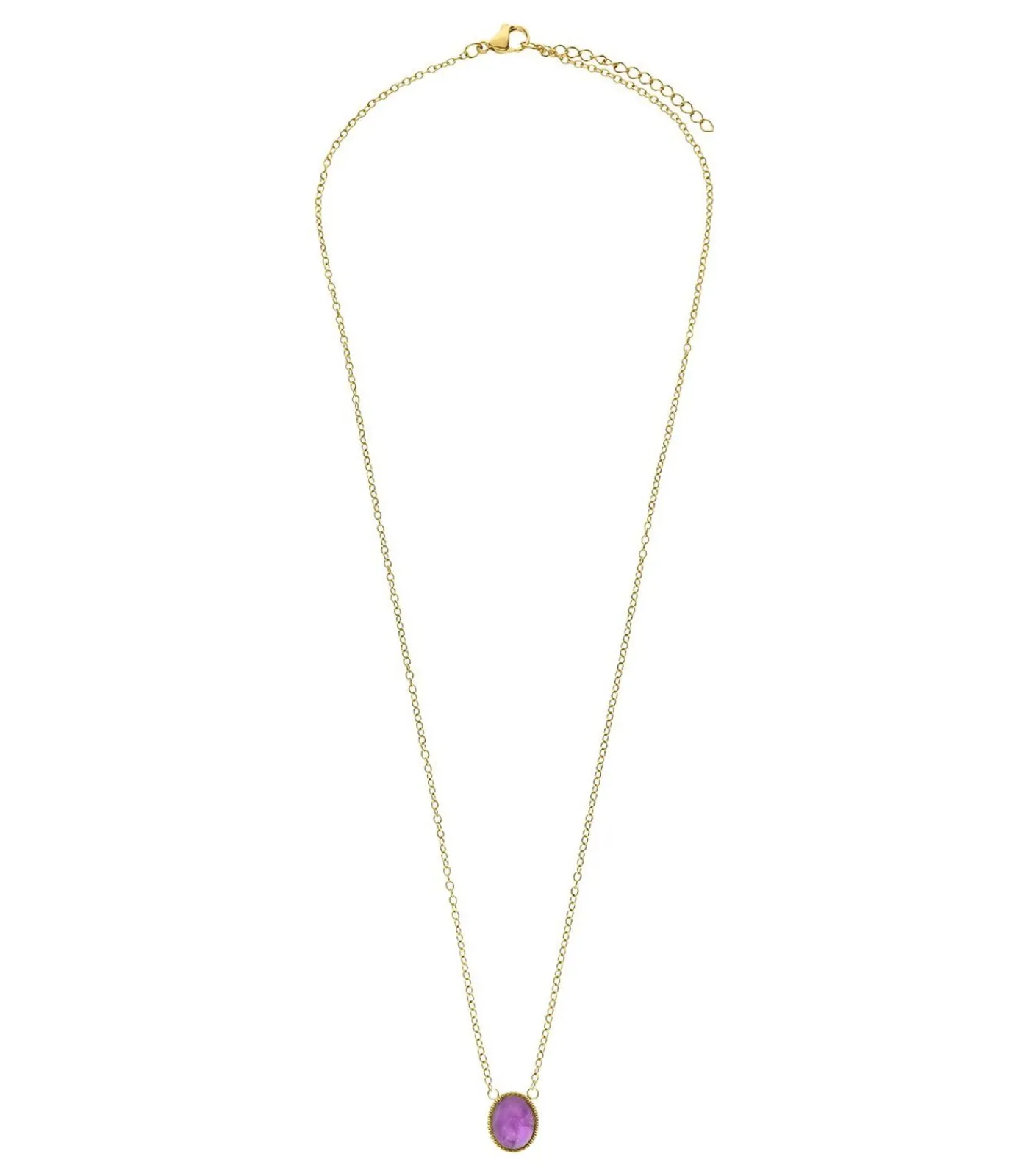 Lucardi Ketting Staal 47 cm - Goudkleurig purple Outlet