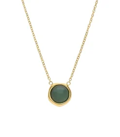 Lucardi Ketting Staal 47 cm - Goudkleurig green Hot
