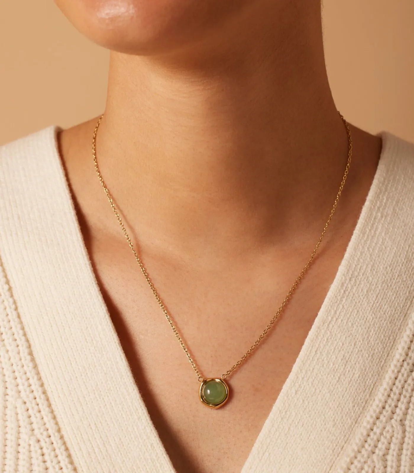Lucardi Ketting Staal 47 cm - Goudkleurig green Hot