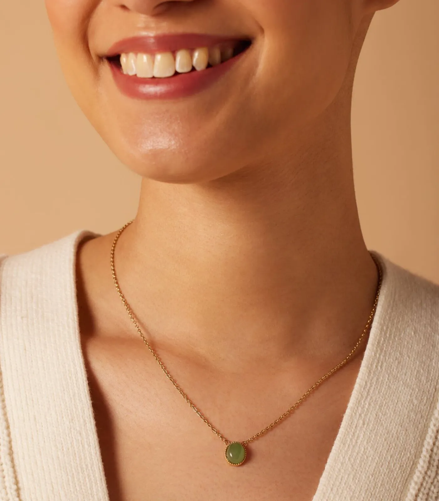 Lucardi Ketting Staal 47 cm - Goudkleurig green