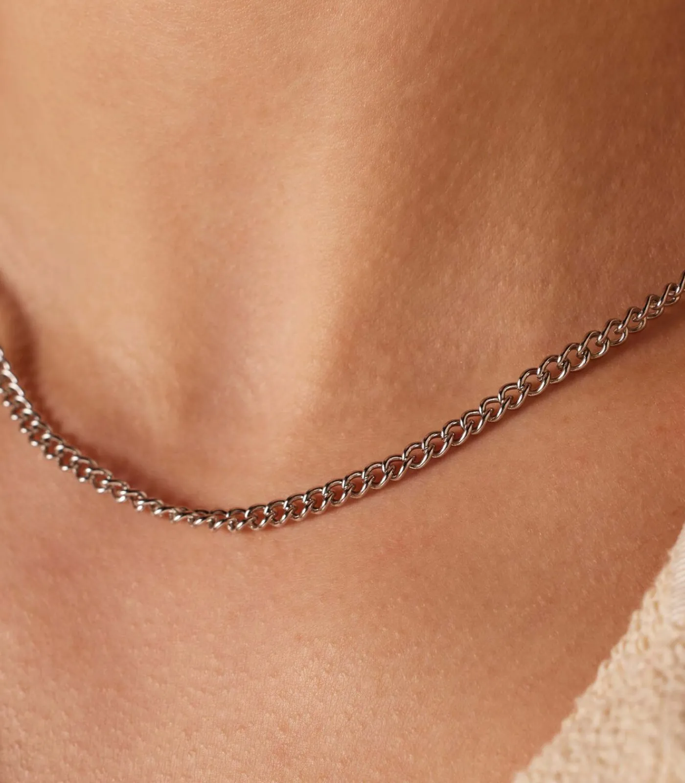 Lucardi Ketting Staal 45 cm - Zilverkleurig silver Sale