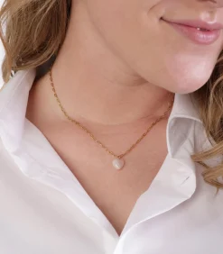 Lucardi Ketting Staal 45cm gold/pink Discount