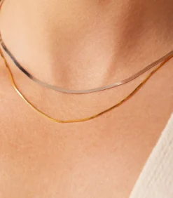 Lucardi Ketting Zilver 48 cm gold/silver Clearance